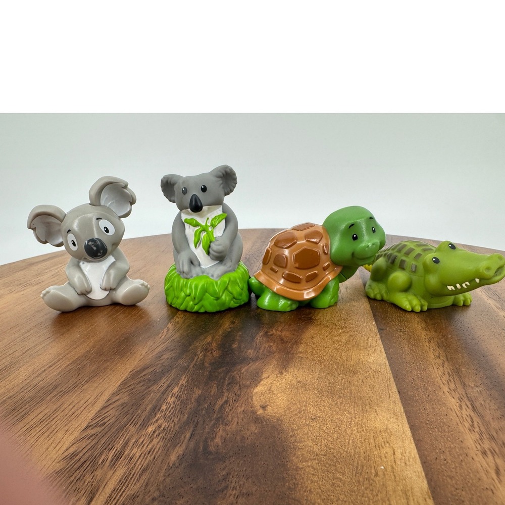 Fisher Price Little People Zoo Animal Lot 4pc Koala Turtle Alligator Figures